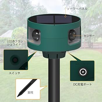 Amazon | DGRTDZ 動物撃退器 害獣対策器 害獣撃退器 高周波超